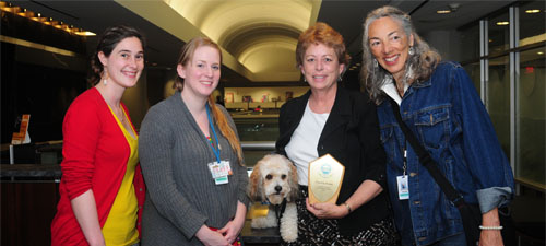 Humphrey and Cynthia with Arlington Public Library staff: Karen, Katherine, and Desiree